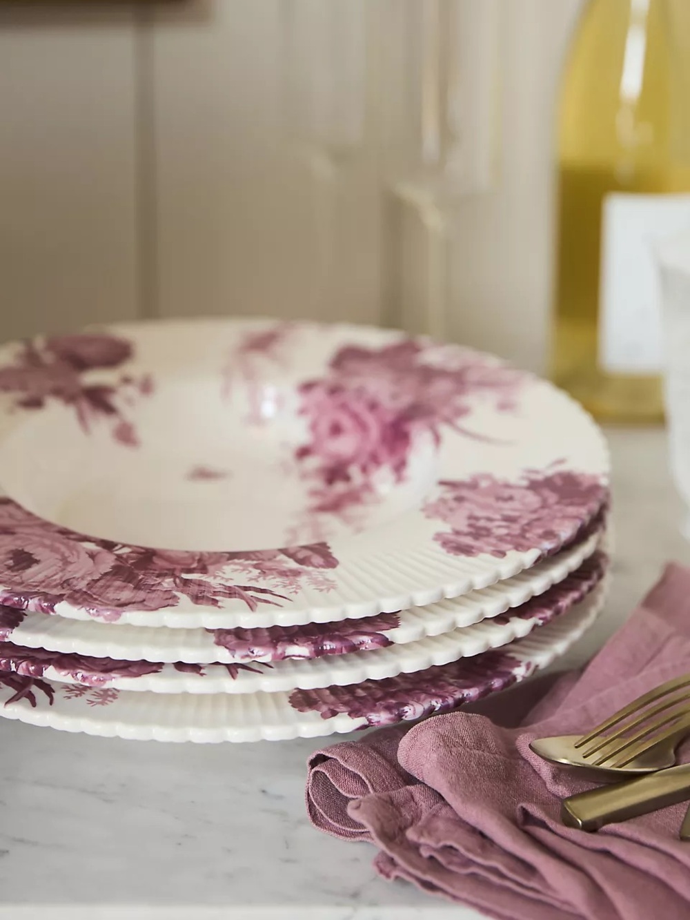 Anthropologie Set of 4 Abi Soup Bowls pink